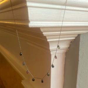 Silver lantern drop necklace